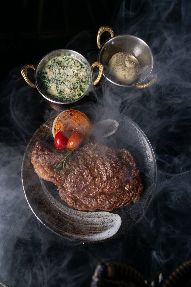 Prime ribeye steak at Array Brasserie